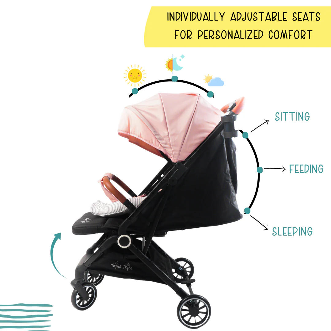 TwinsTribe Dynamic Duo: Detachable Twin Stroller - Image 5