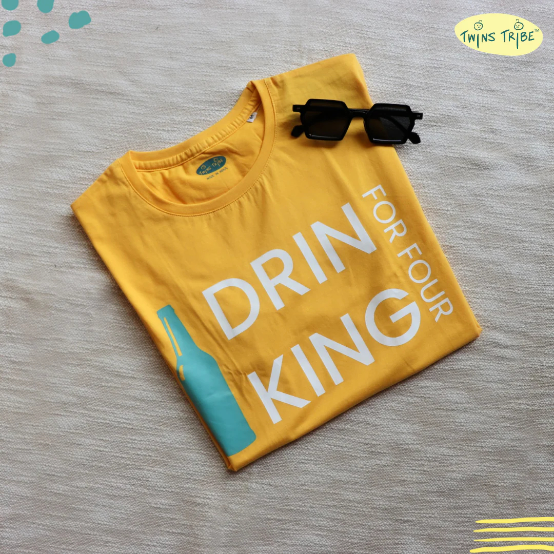 Drinking for four – Tee for twin dad - Image 4