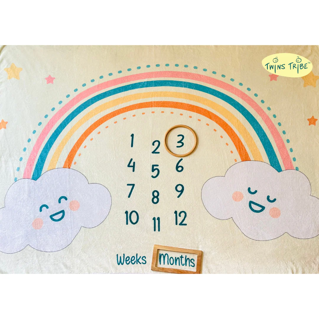 Twins Milestone Blanket - Rainbow Ride - Image 8