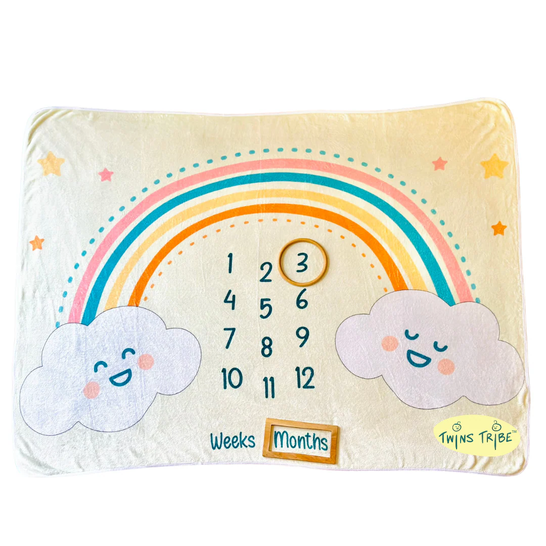 Twins Milestone Blanket - Rainbow Ride - Image 9