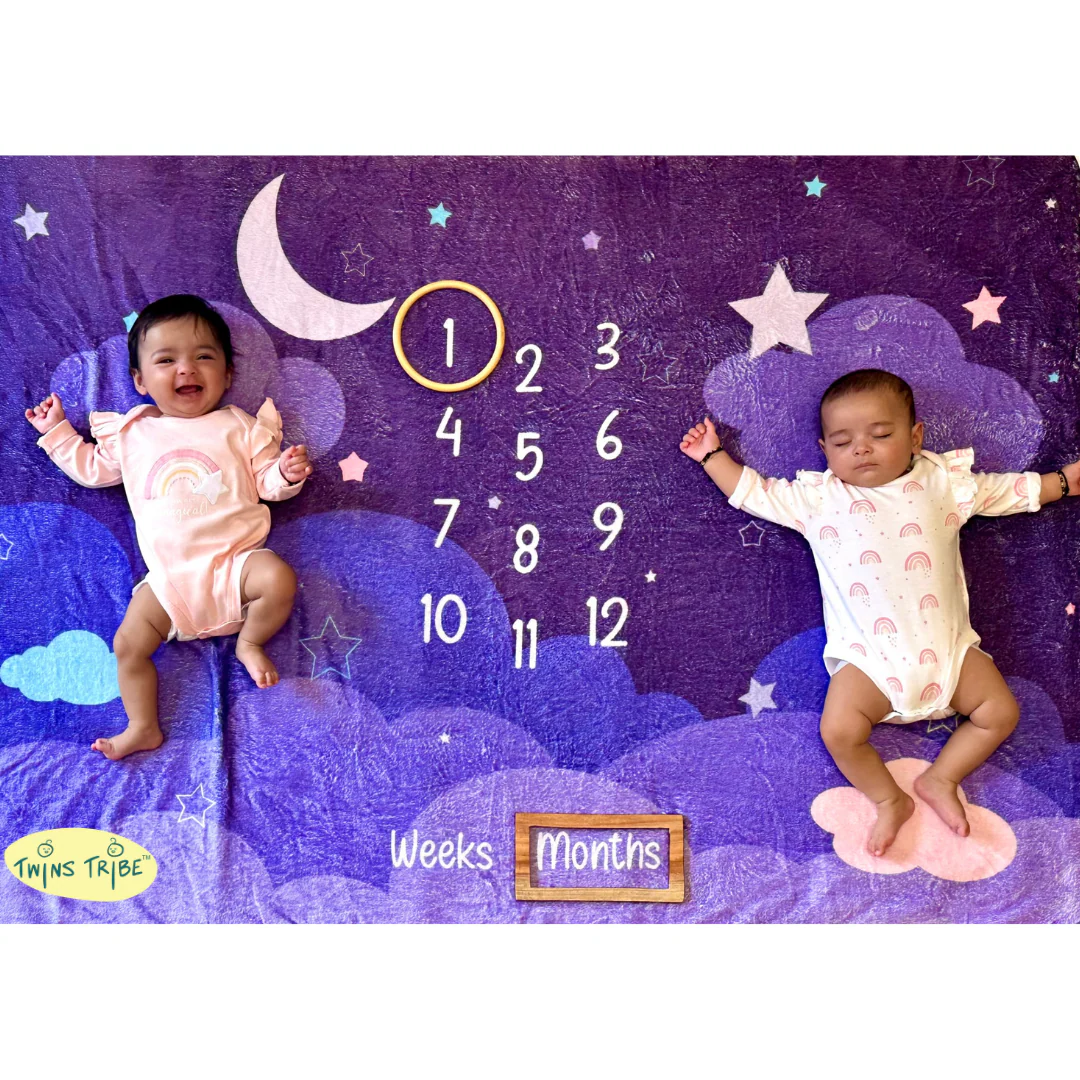 Twins Milestone Blanket - The Night Sky - Image 4