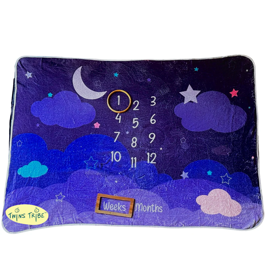 Twins Milestone Blanket - The Night Sky - Image 7