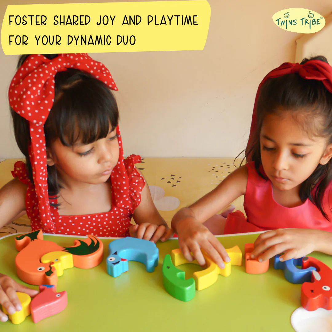 TwinsTribe Animal Family Jigsaw – Wooden Puzzle Gift Set for Twins - Image 6