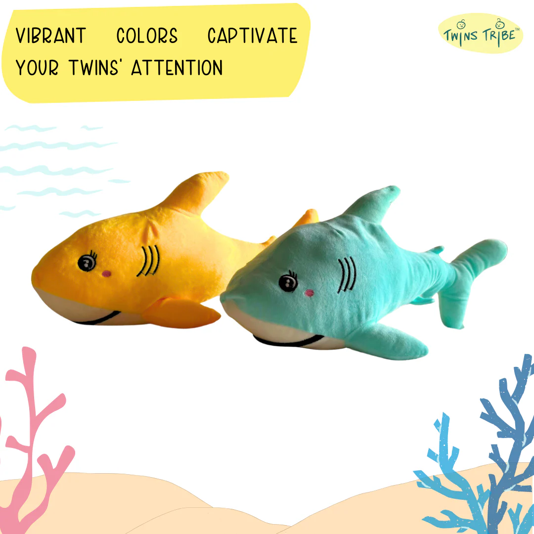 TwinsTribe Baby Sharks - Plush Toys Gift Set for Twins - Image 3