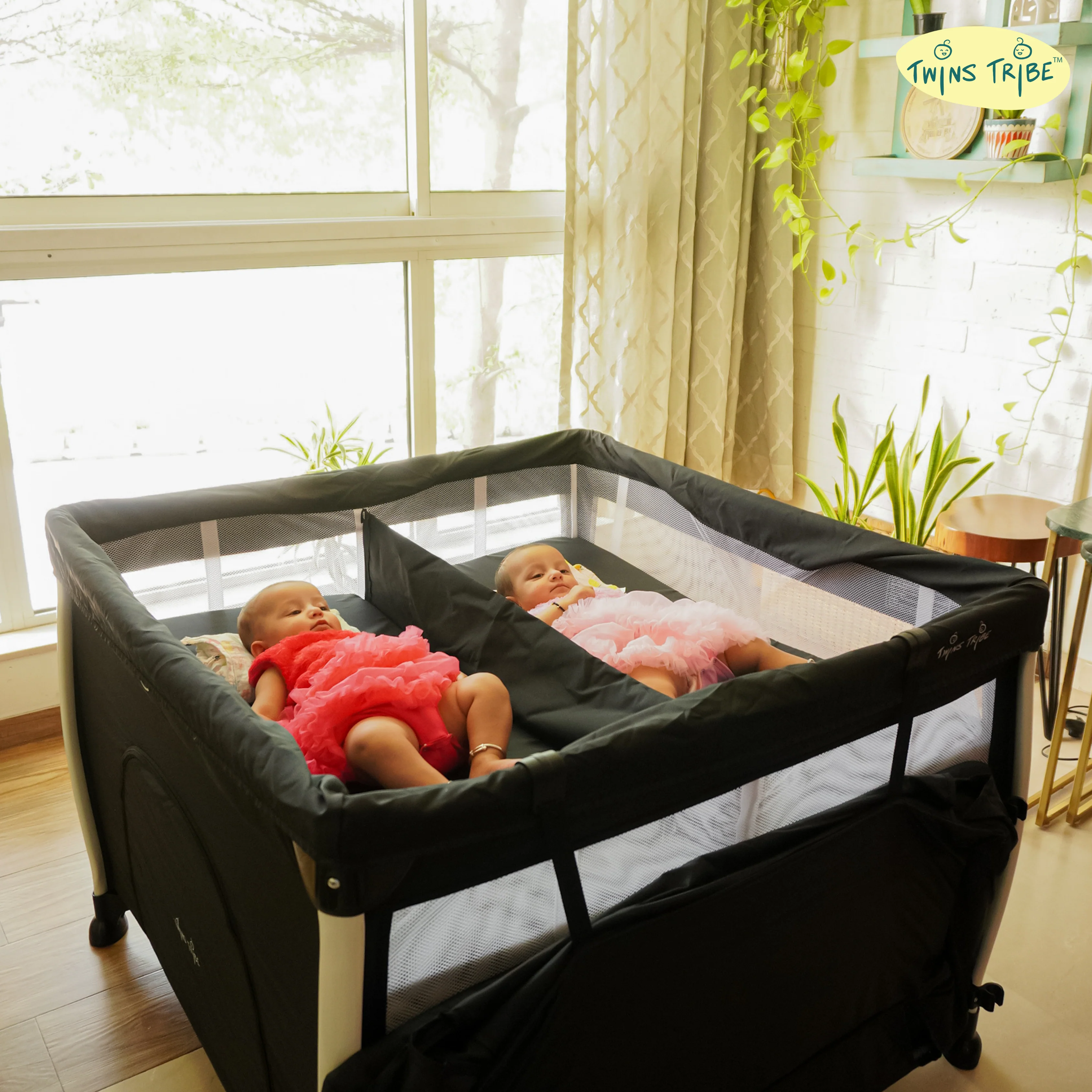TwinsTribe Nap n’ Play: Twin Bassinet cum Playpen - Image 3