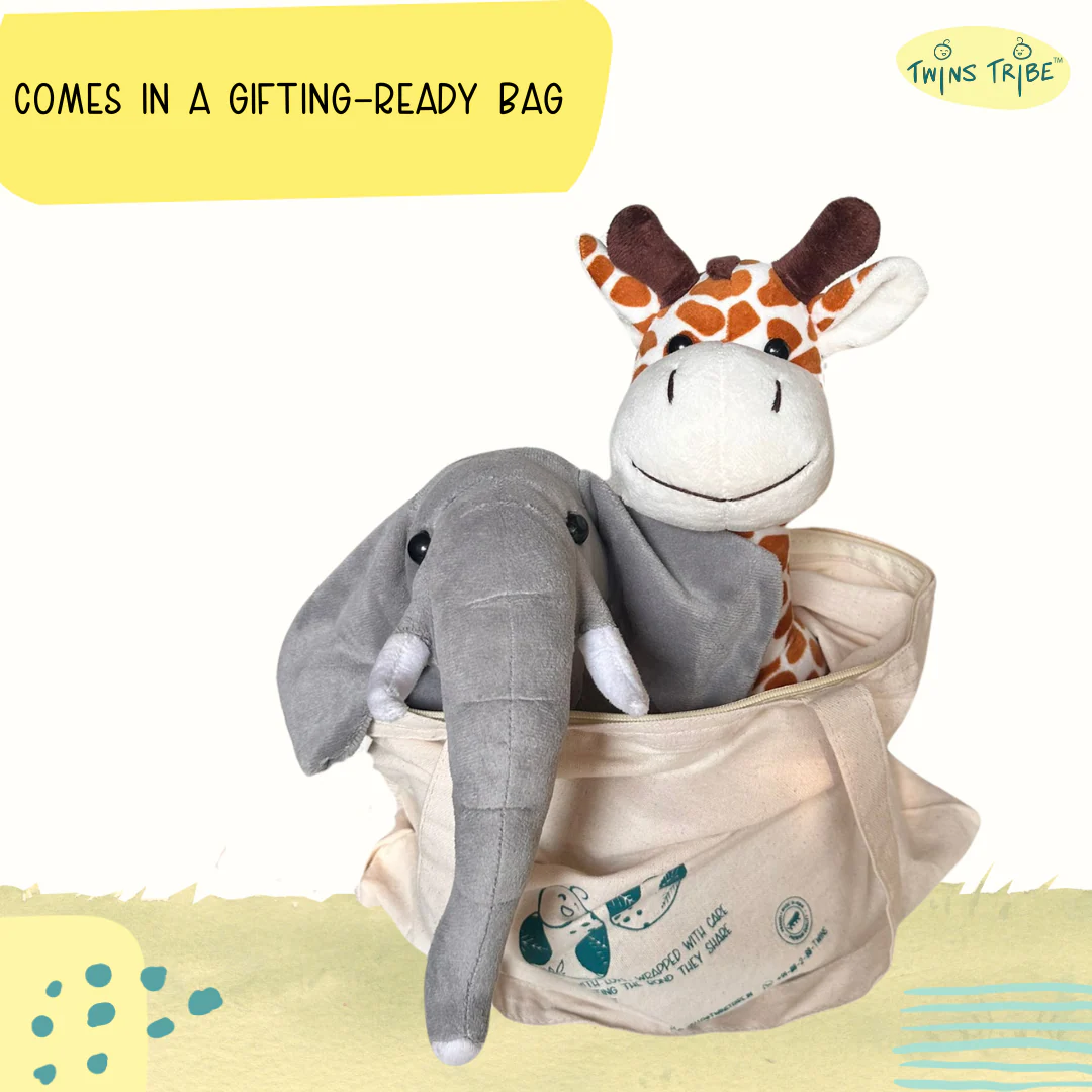 TwinsTribe Safari Mates - Plush Toys Gift Set for Twins - Image 5