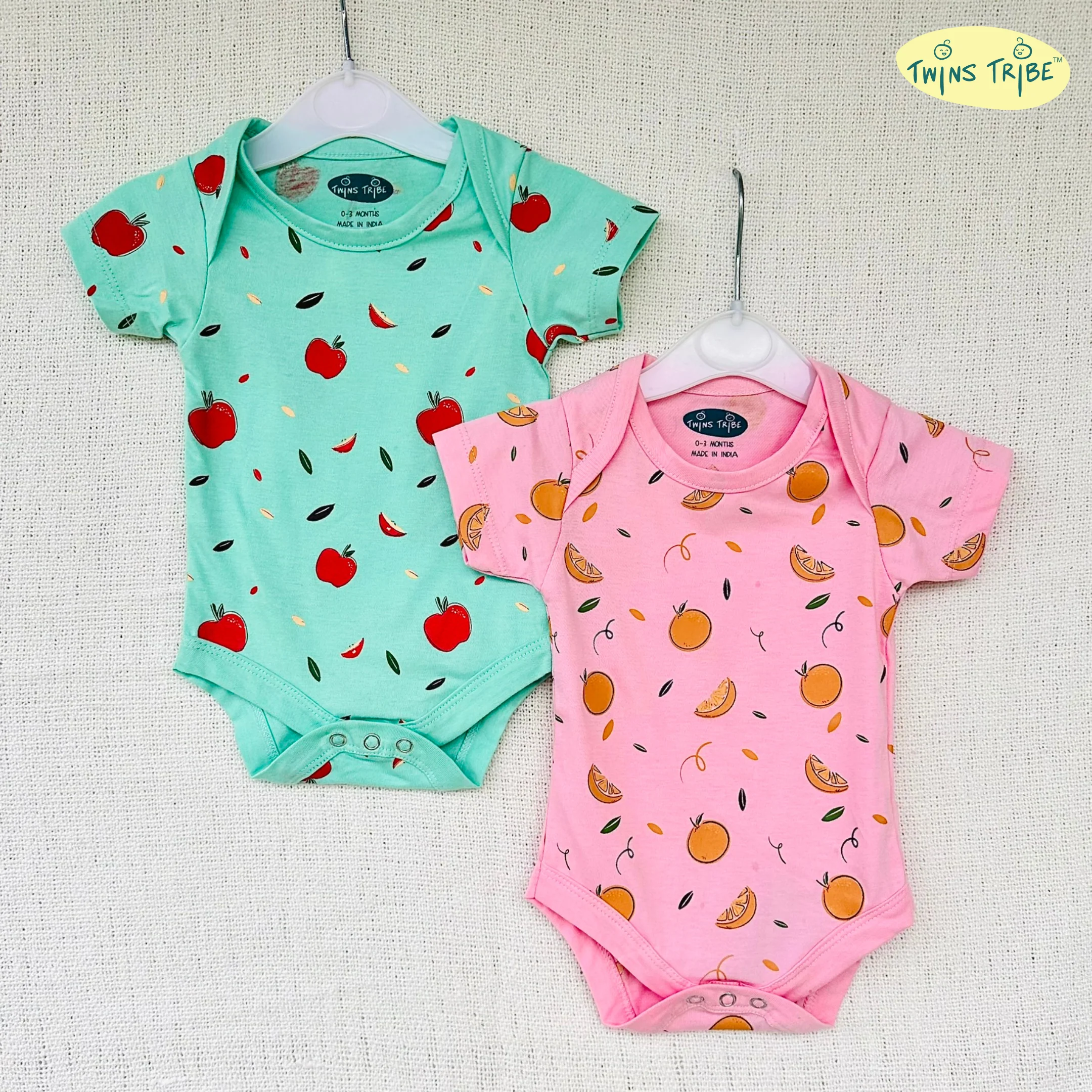 TwinsTribe Twins Onesie Set – Apples & Oranges - Image 10