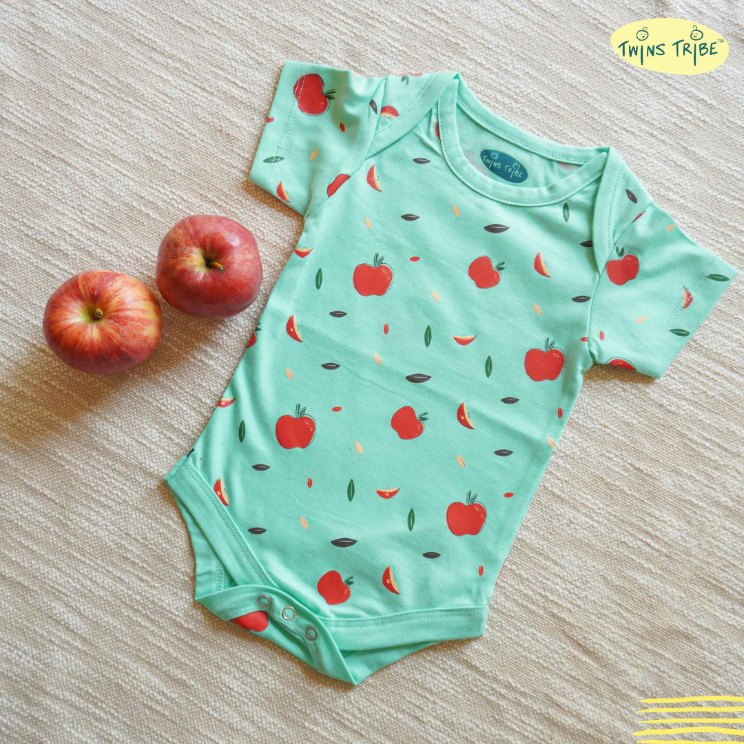 TwinsTribe Twins Onesie Set – Apples & Oranges - Image 4