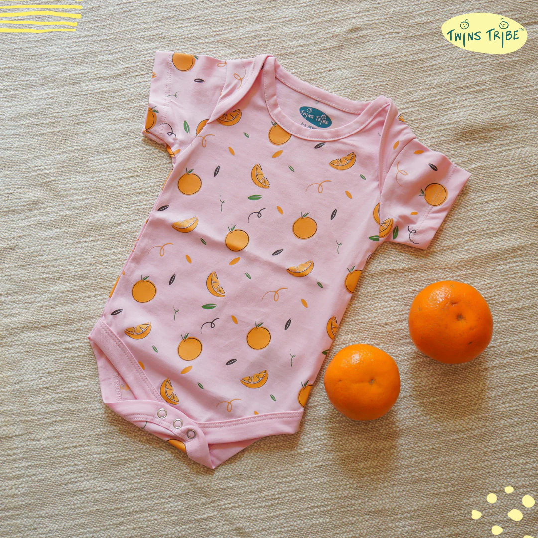 TwinsTribe Twins Onesie Set – Apples & Oranges - Image 5