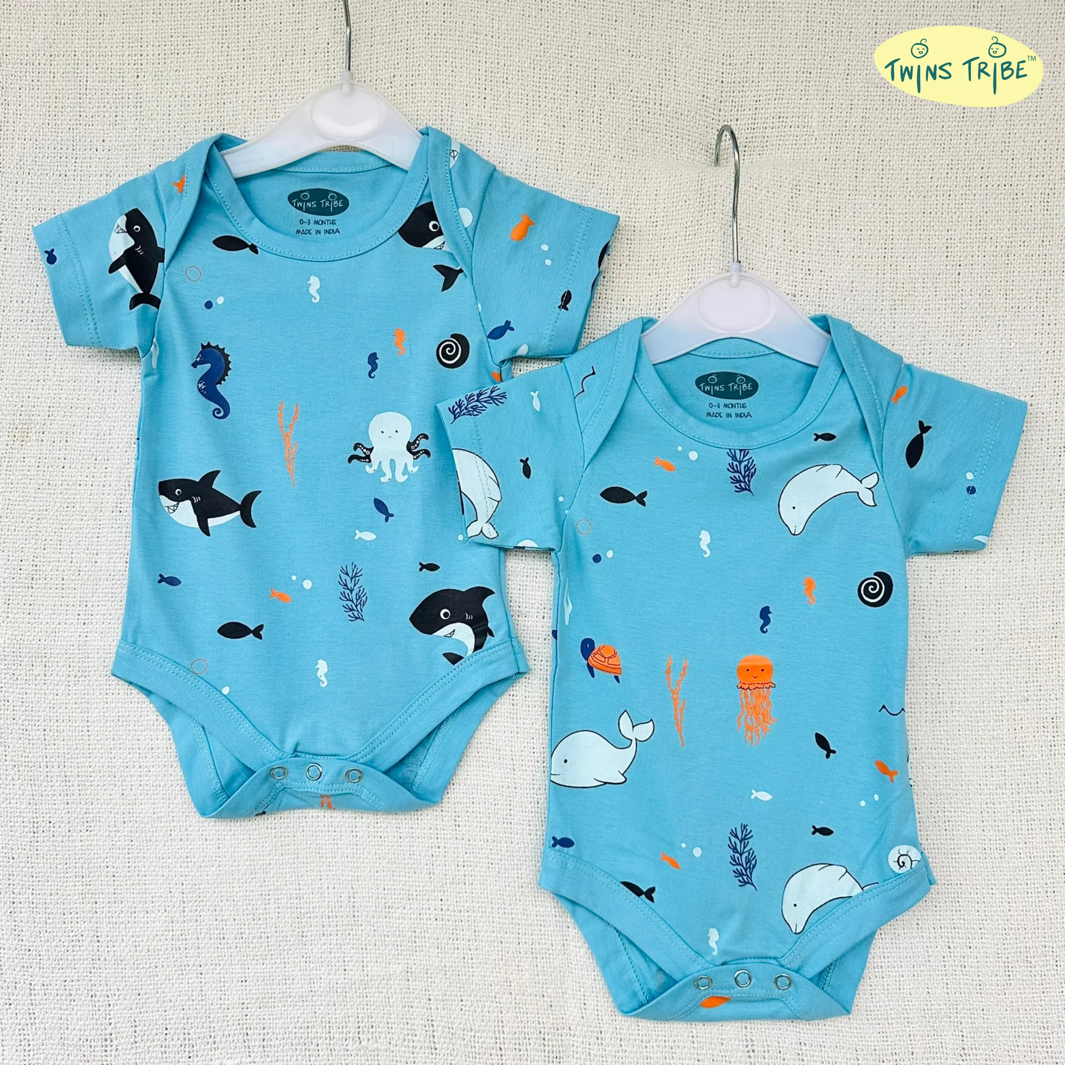 TwinsTribe Twins Onesie Set – Dolphins and Sharks - Image 7