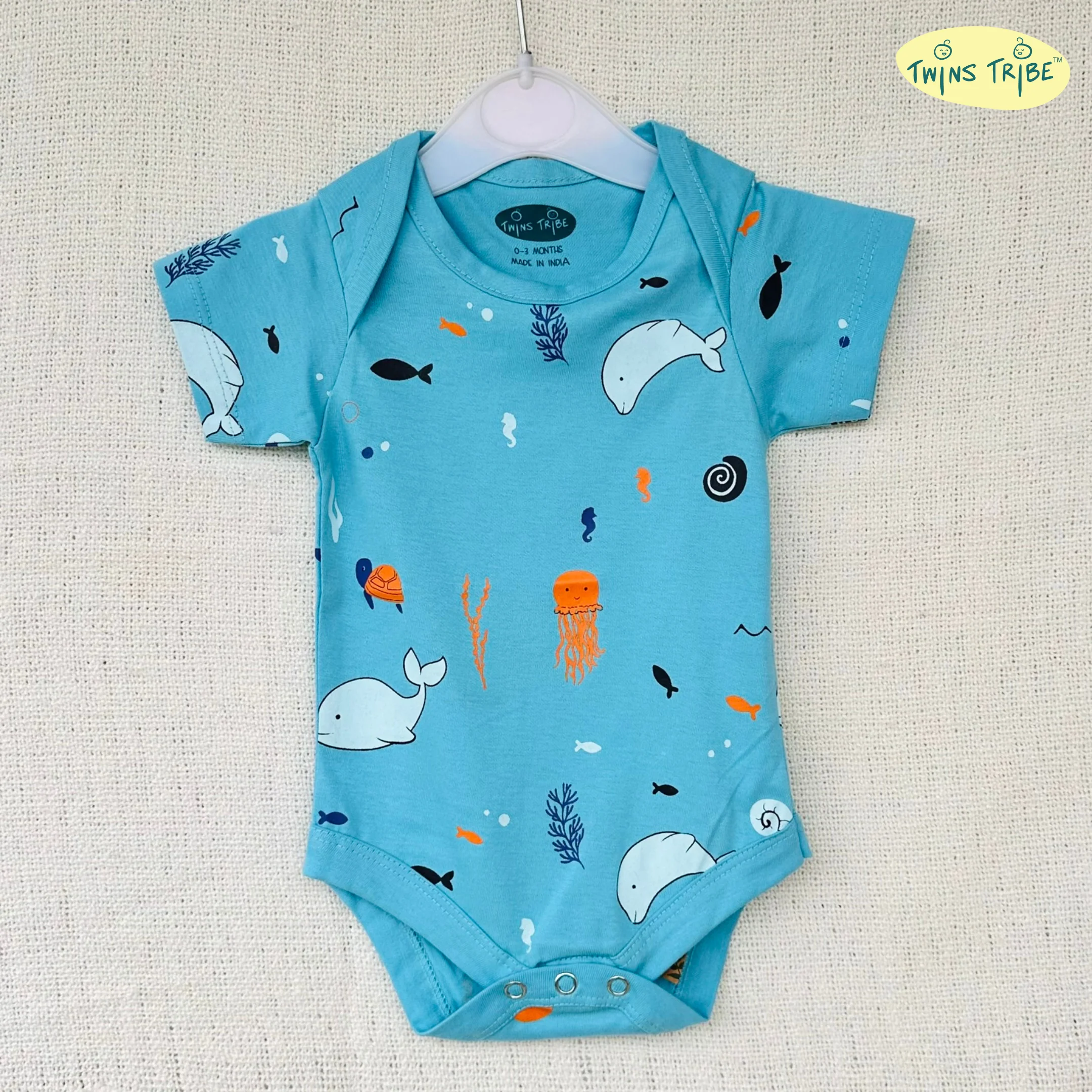 TwinsTribe Twins Onesie Set – Dolphins and Sharks - Image 8