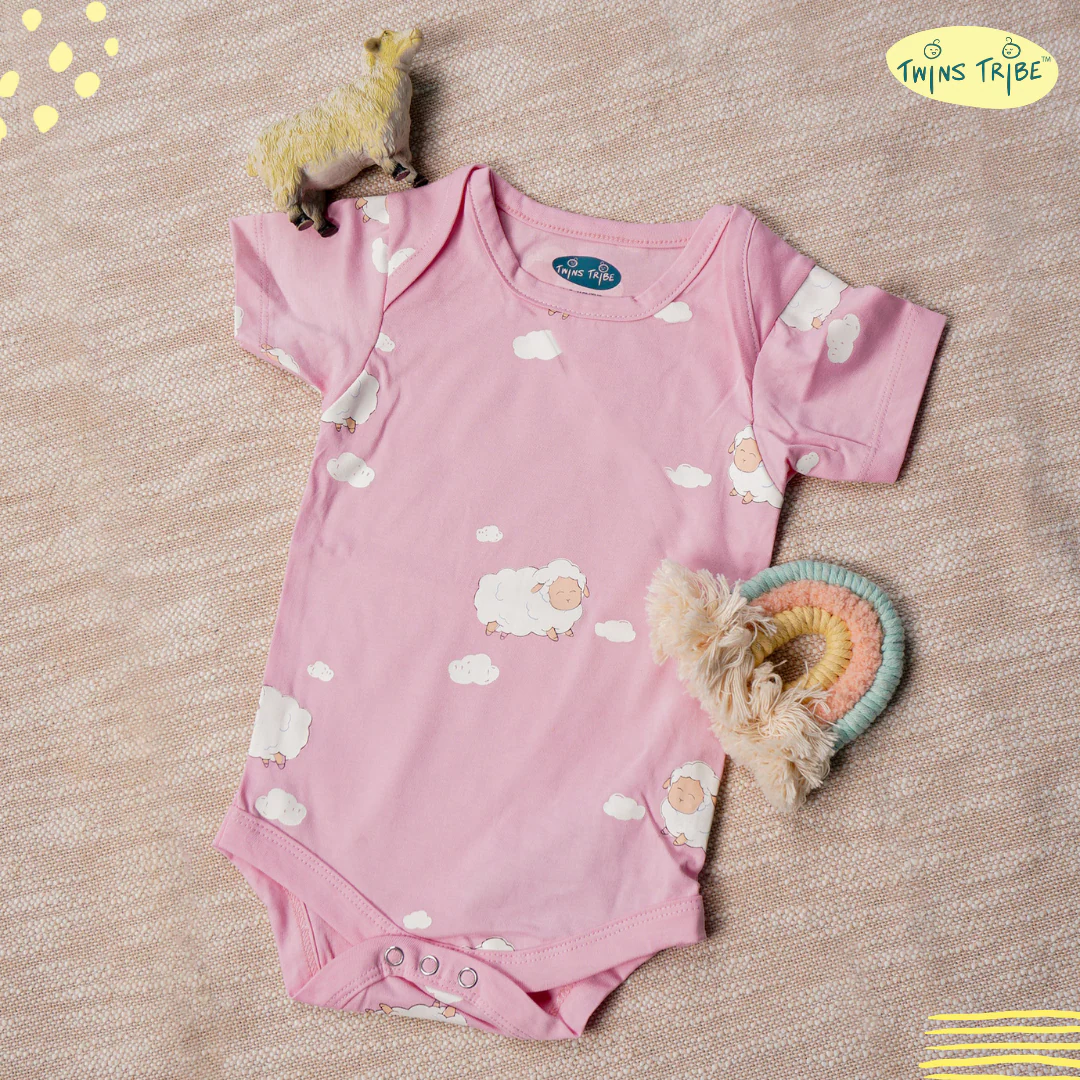 TwinsTribe Twins Onesie Set – Sheep and Bunnies - Image 3