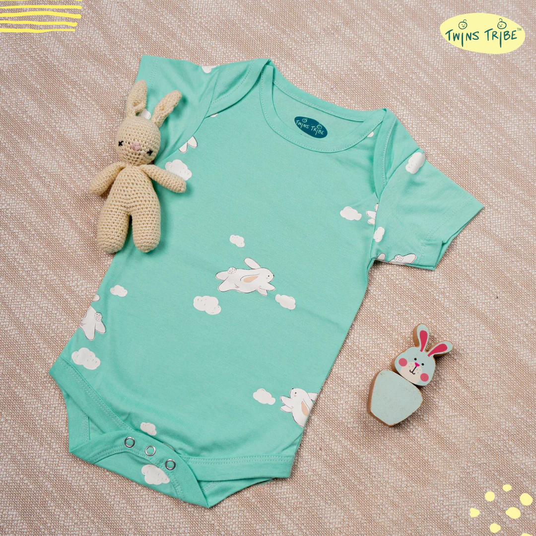 TwinsTribe Twins Onesie Set – Sheep and Bunnies - Image 4