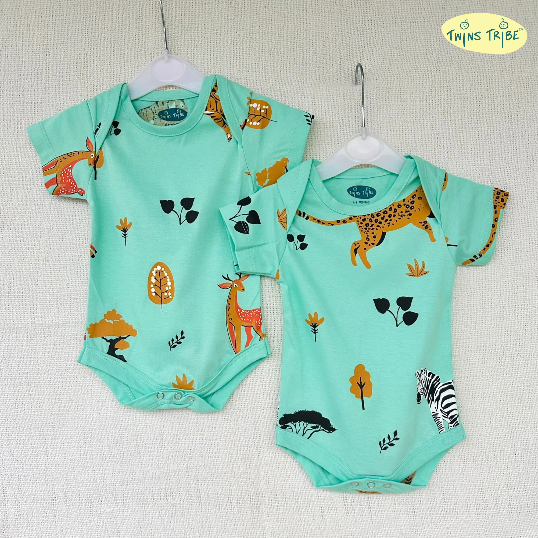TwinsTribe Twins Onesie Set – Spots & Stripes - Image 7
