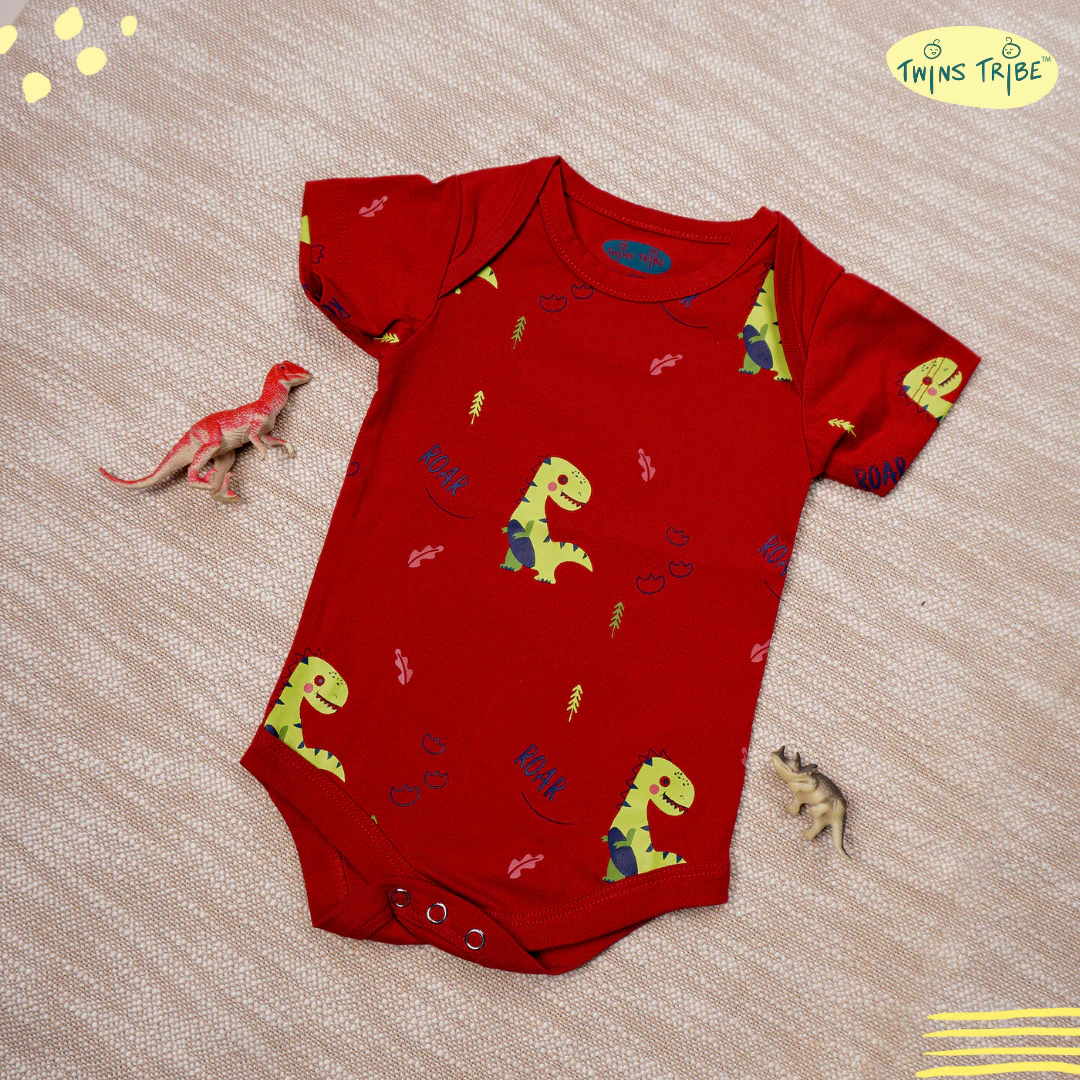 TwinsTribe Twins Onesie Set – The Dino World - Image 3