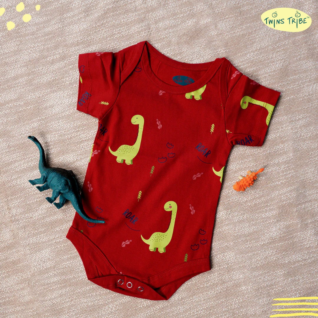 TwinsTribe Twins Onesie Set – The Dino World - Image 4
