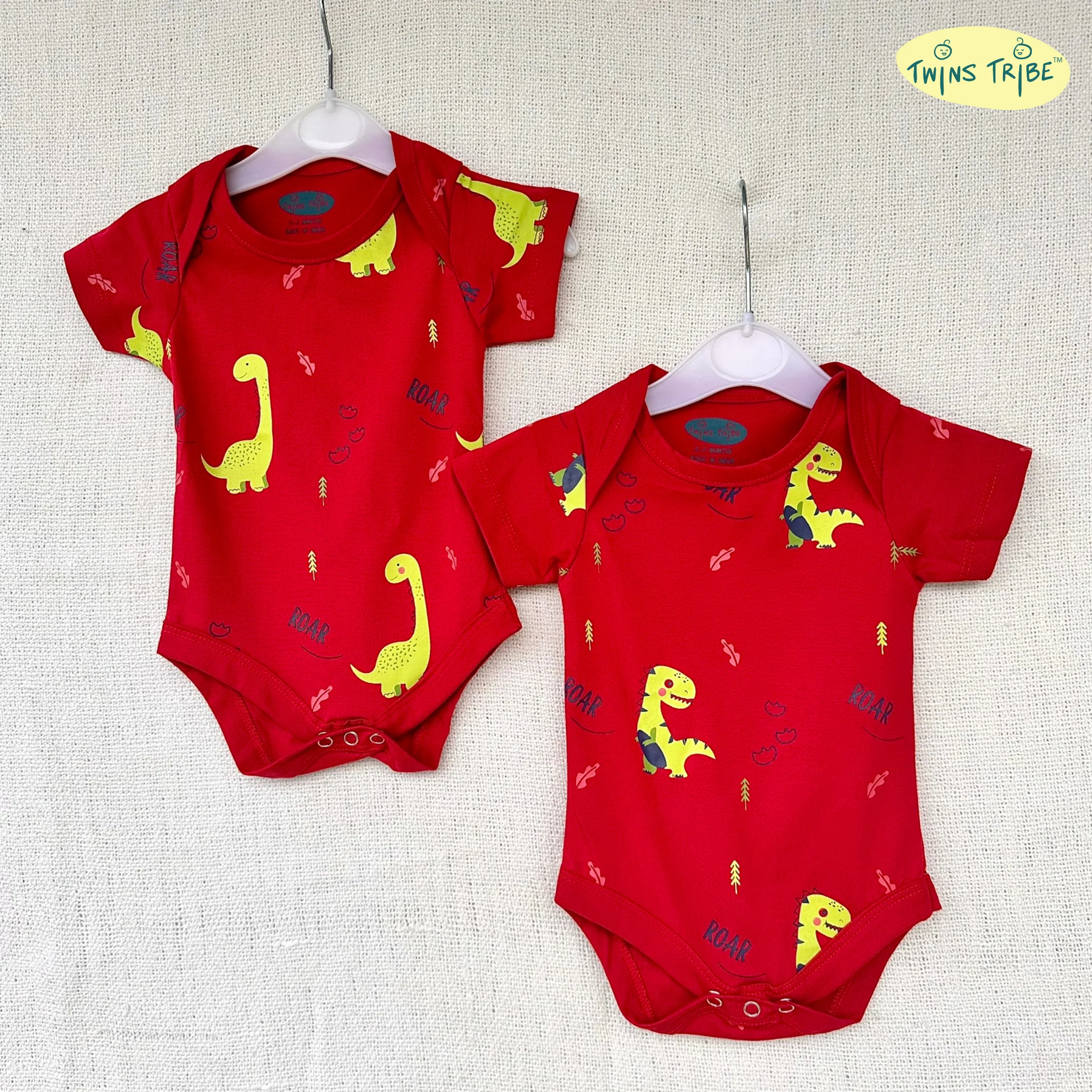 TwinsTribe Twins Onesie Set – The Dino World - Image 7