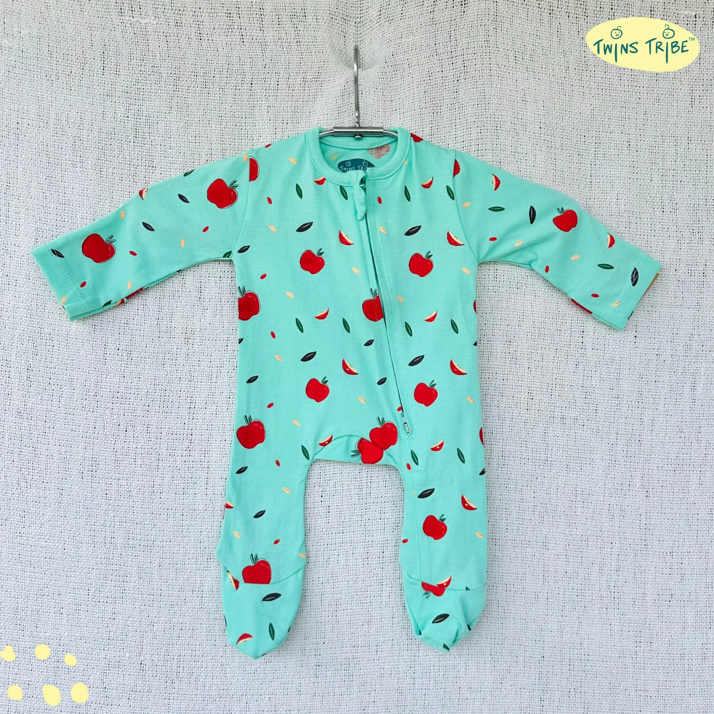 TwinsTribe Twins Rompers Set – Apples & Oranges - Image 4