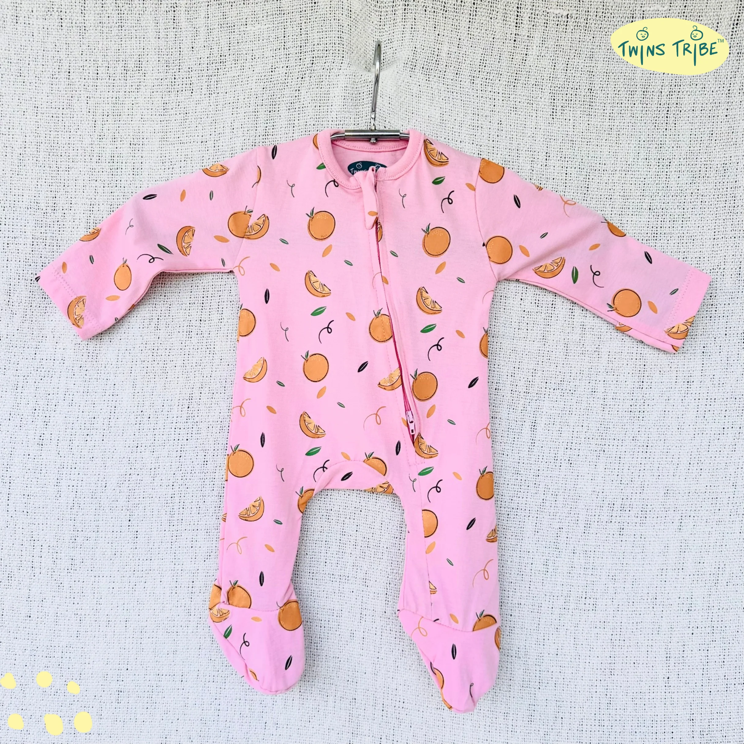 TwinsTribe Twins Rompers Set – Apples & Oranges - Image 5