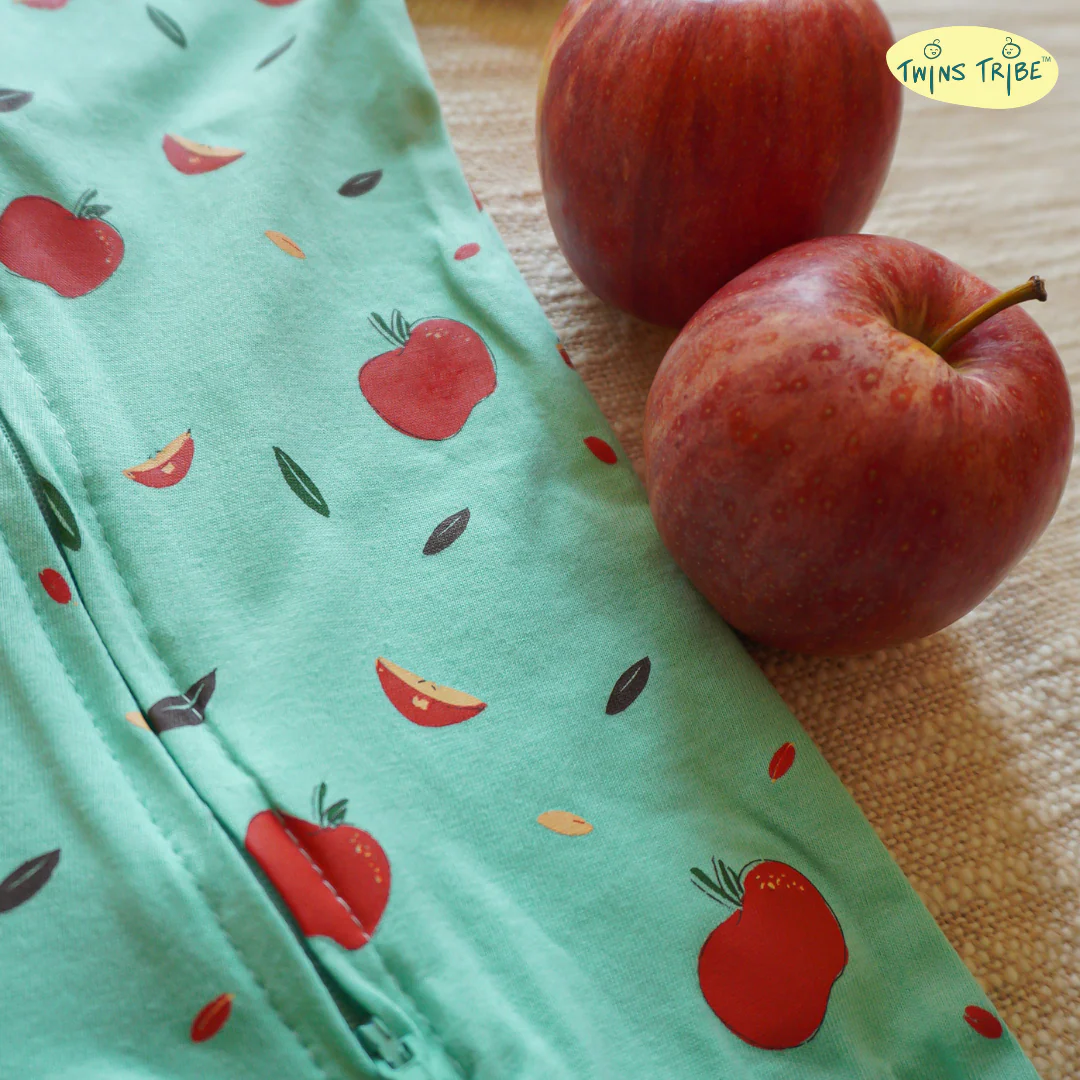 TwinsTribe Twins Rompers Set – Apples & Oranges - Image 6
