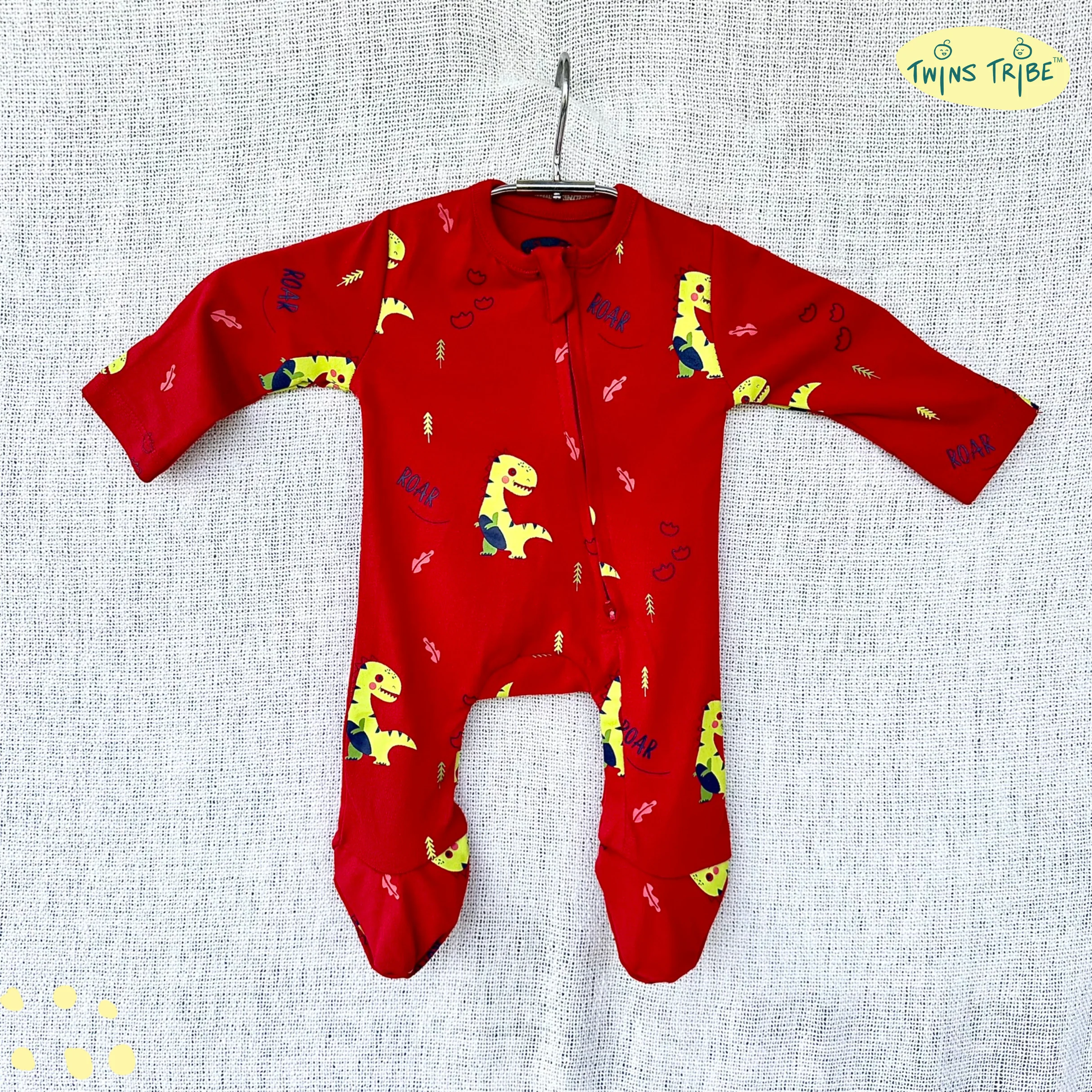 TwinsTribe Twins Rompers Set – The Dino World - Image 3