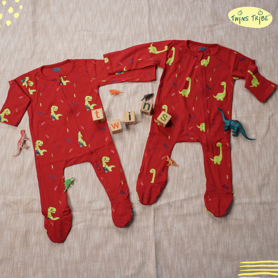TwinsTribe Twins Rompers Set – The Dino World - Image 5