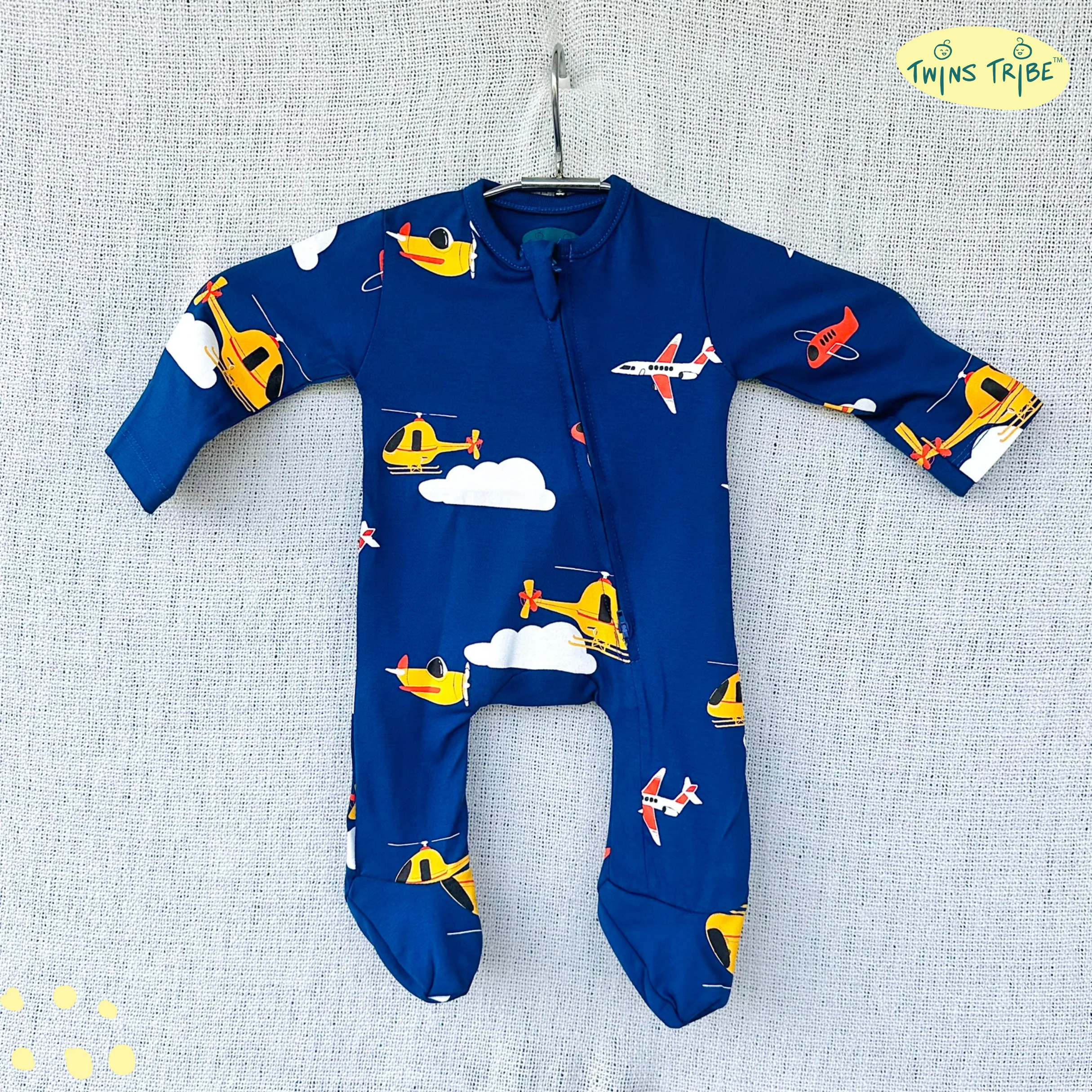TwinsTribe Twins Rompers Set – Wheels & Wings - Image 3