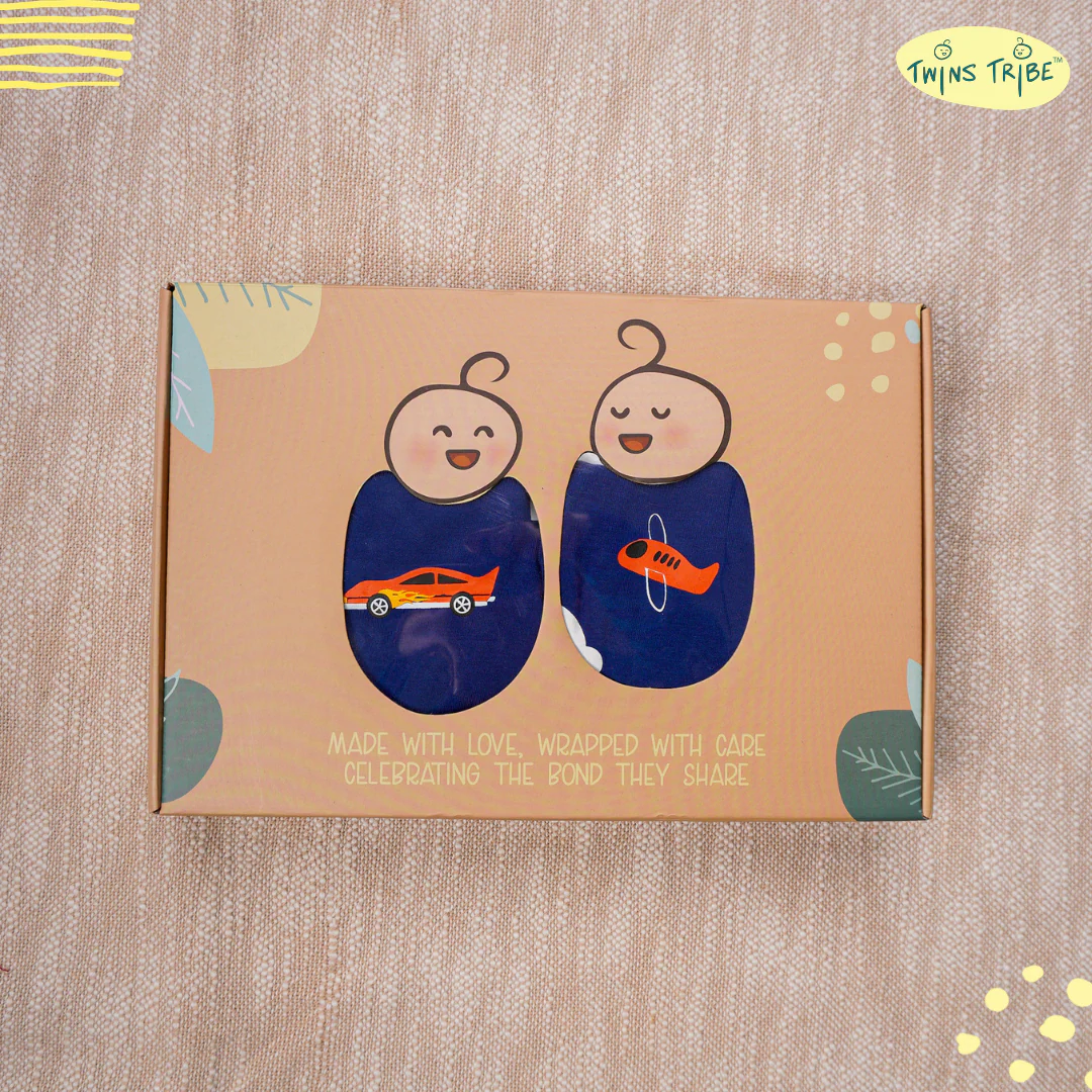 TwinsTribe Twins Rompers Set – Wheels & Wings - Image 6