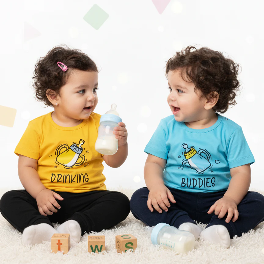 TwinsTribe Twins Tees Set – Drinking & Buddies
