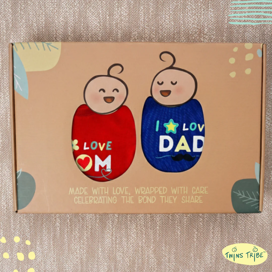 TwinsTribe Twins Tees Set – I Love Mom · I Love Dad - Image 4